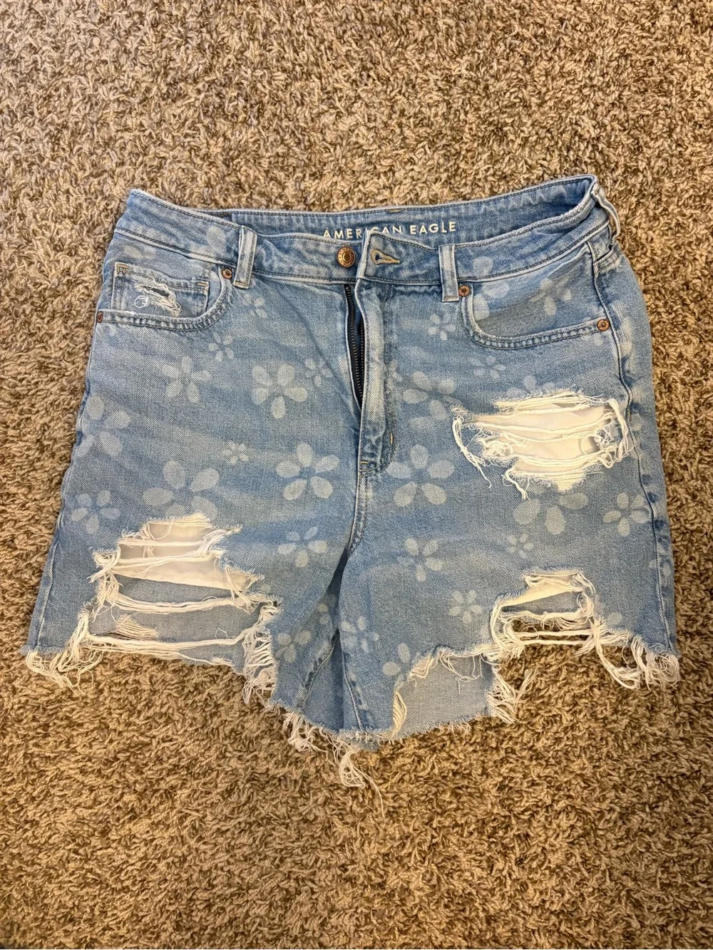 AE Highest Waist Baggy Floral Shorts size 12